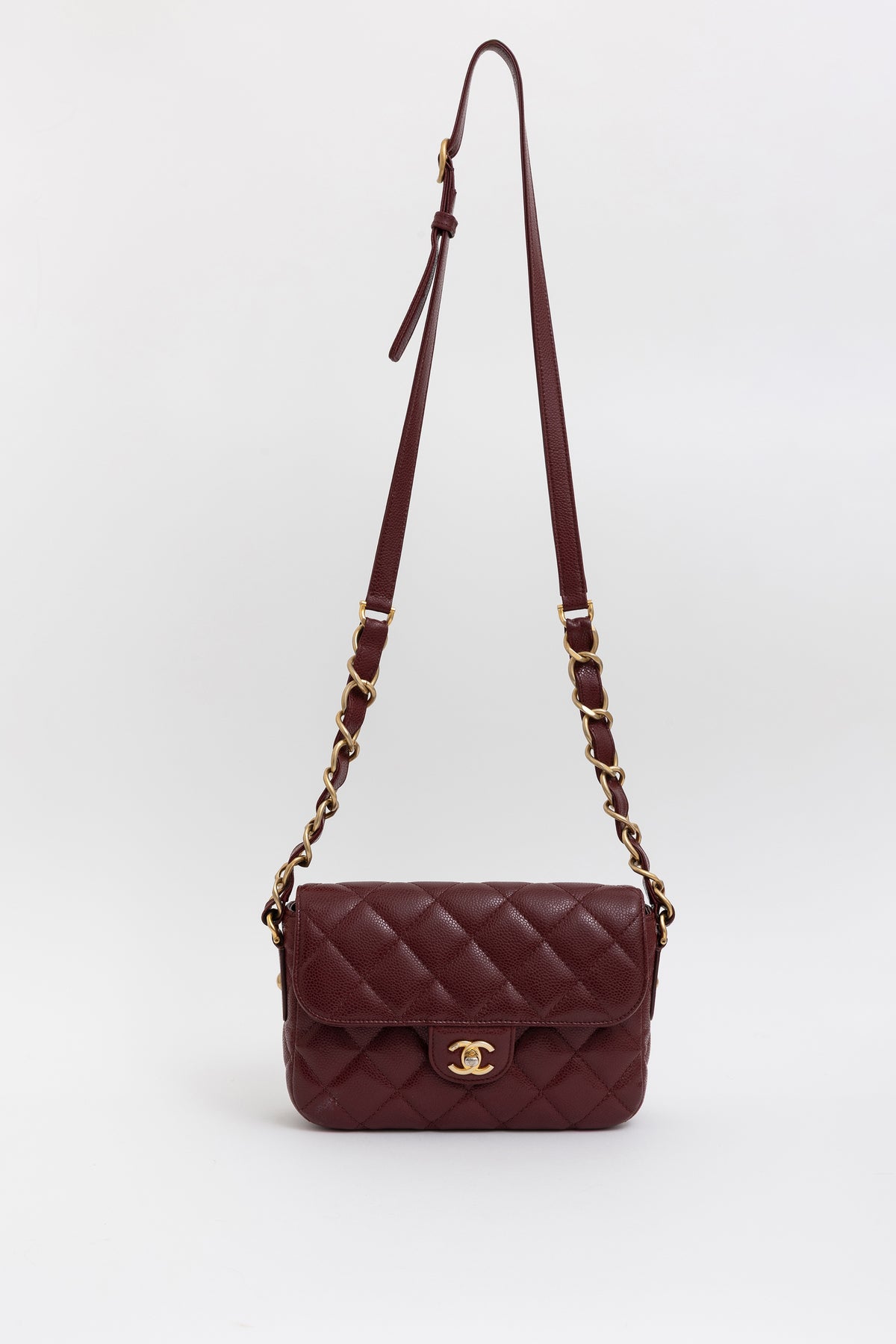 Caviar Flap Bag with Chunky Chain