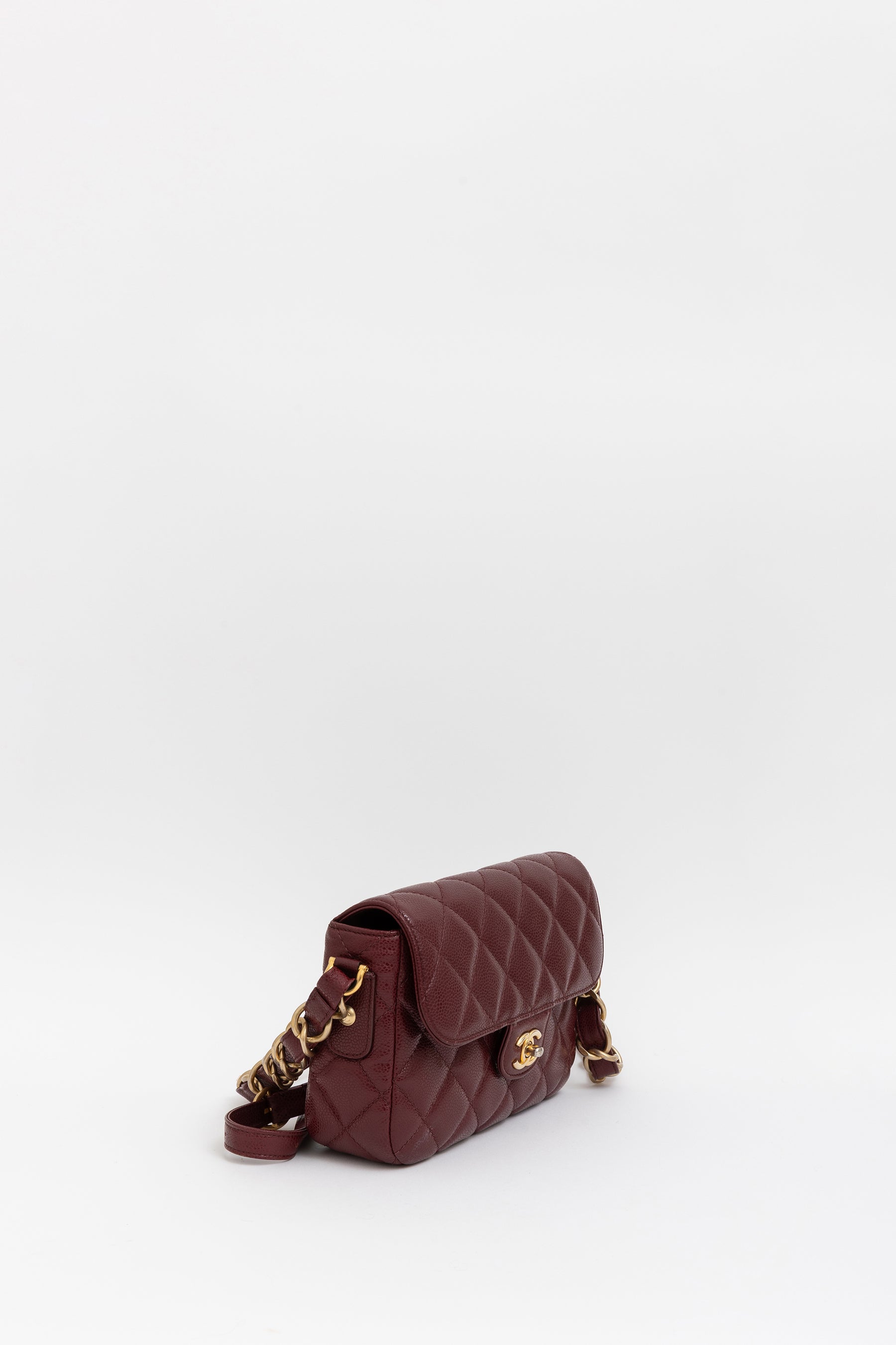 Caviar Flap Bag with Chunky Chain