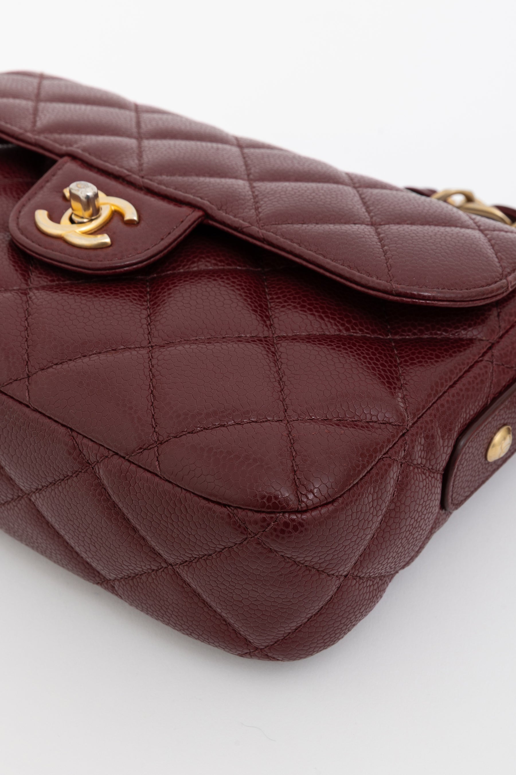 Caviar Flap Bag with Chunky Chain