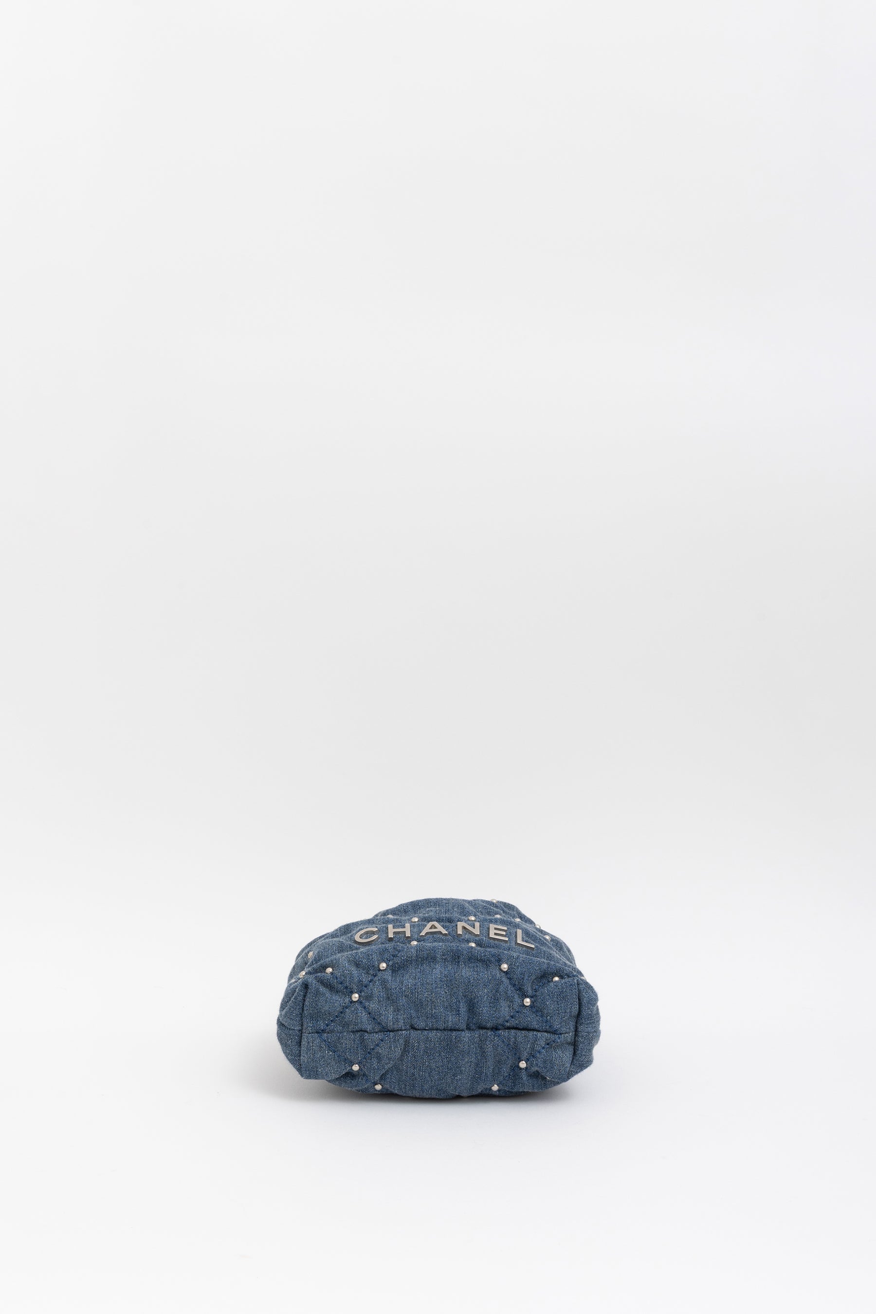 Denim Studded Mini 22 Bag
