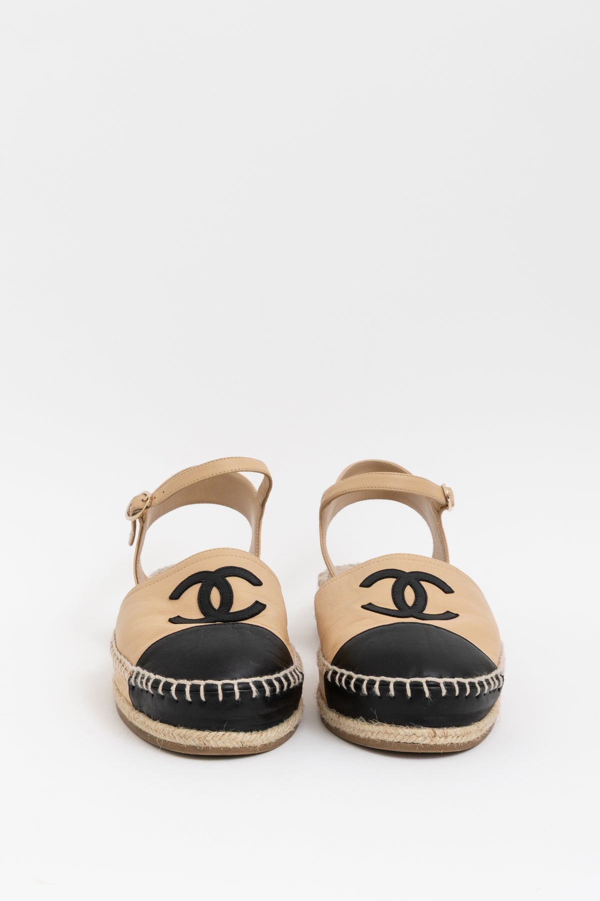 Interlocking CC Logo Leather Espadrilles