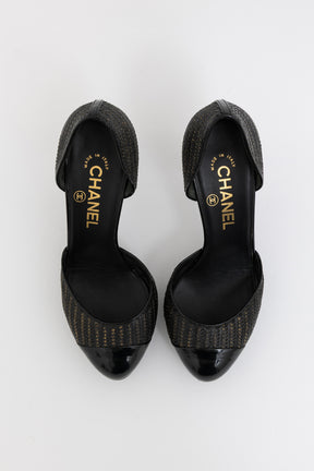 Gold Python Texture Pumps