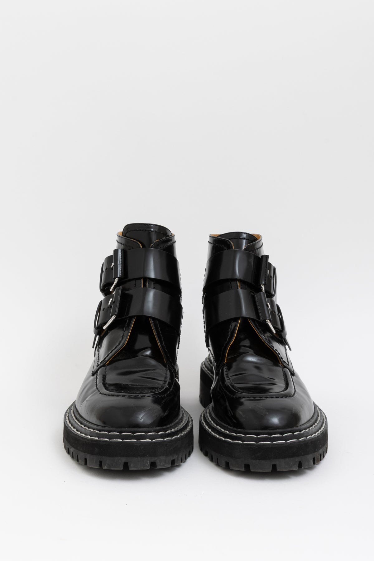 Lug Sole Platform Buckle Boots
