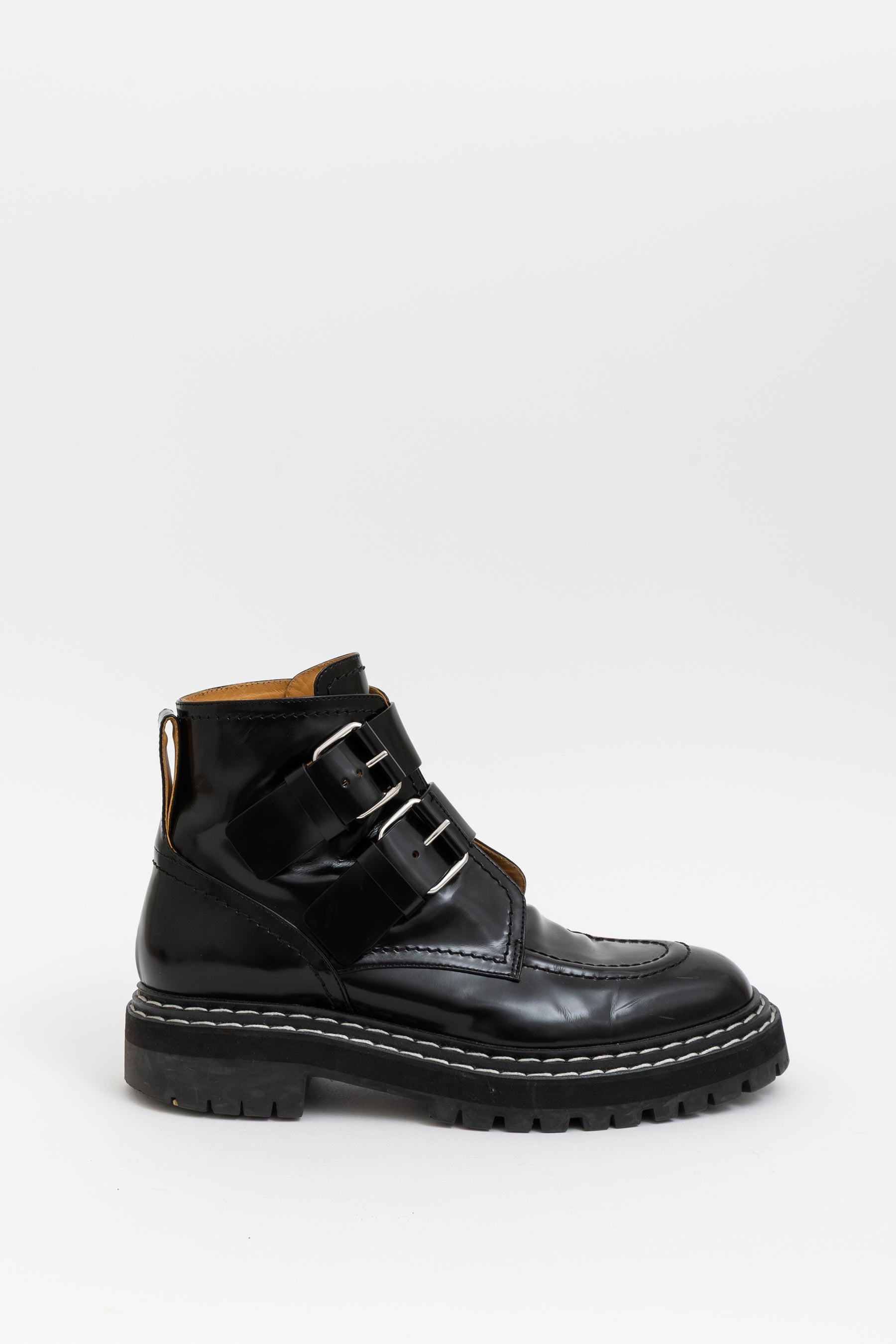 Lug Sole Platform Buckle Boots