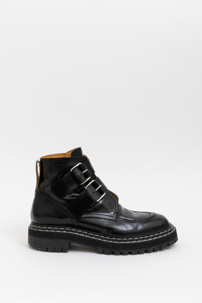 Lug Sole Platform Buckle Boots