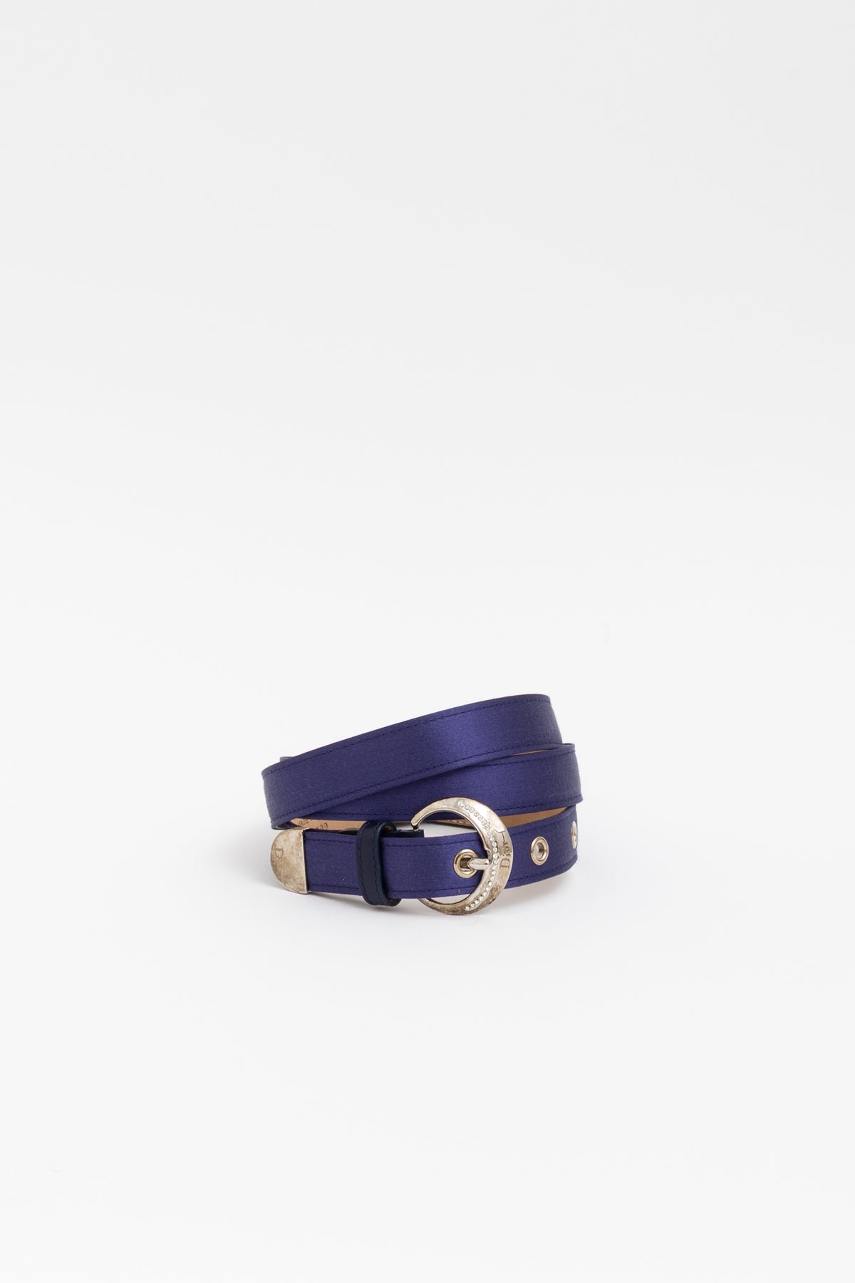 Satin Silver Buckle Belt