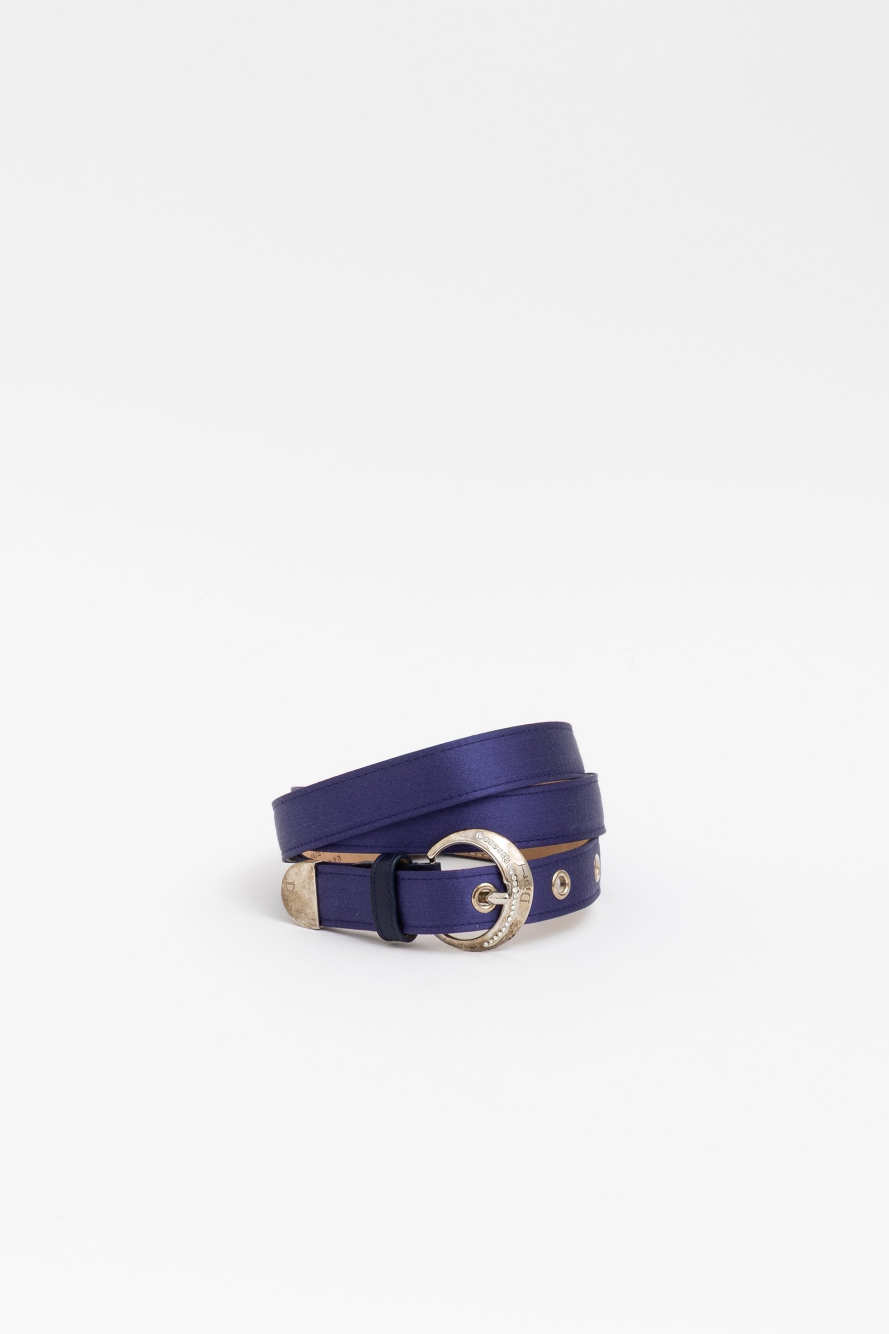 Satin Silver Buckle Belt