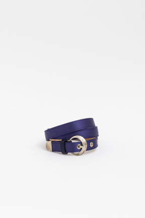 Satin Silver Buckle Belt