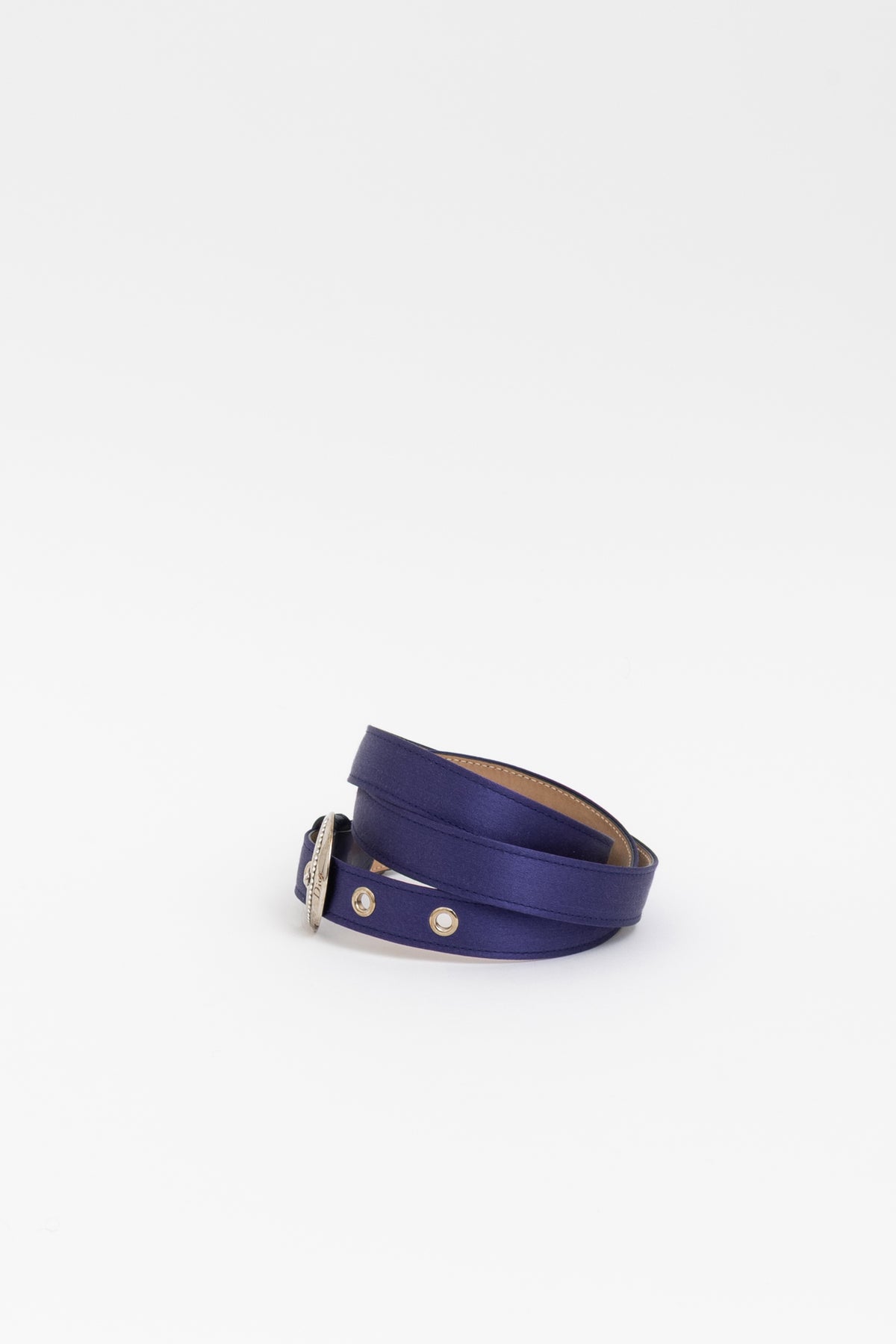 Satin Silver Buckle Belt