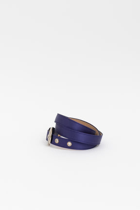 Satin Silver Buckle Belt