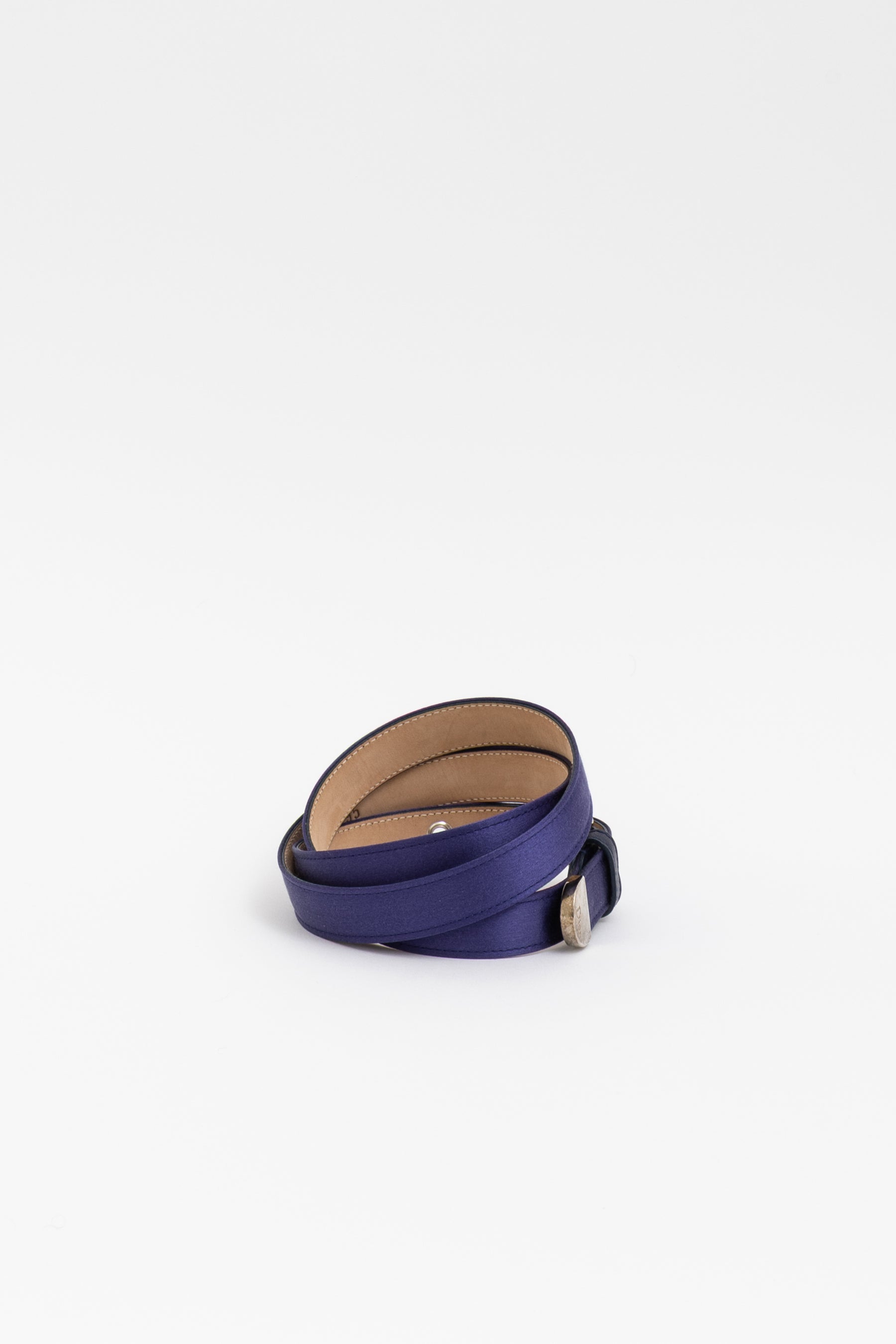 Satin Silver Buckle Belt