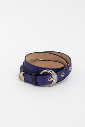 Satin Silver Buckle Belt