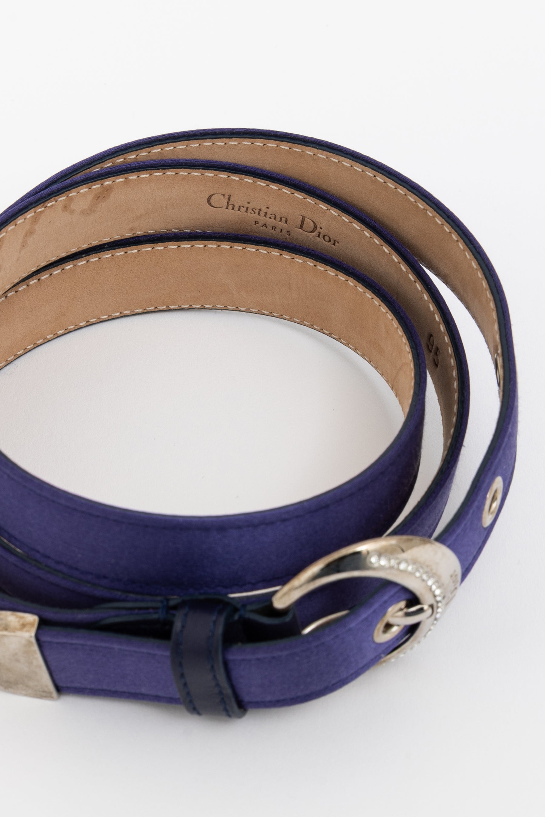 Satin Silver Buckle Belt