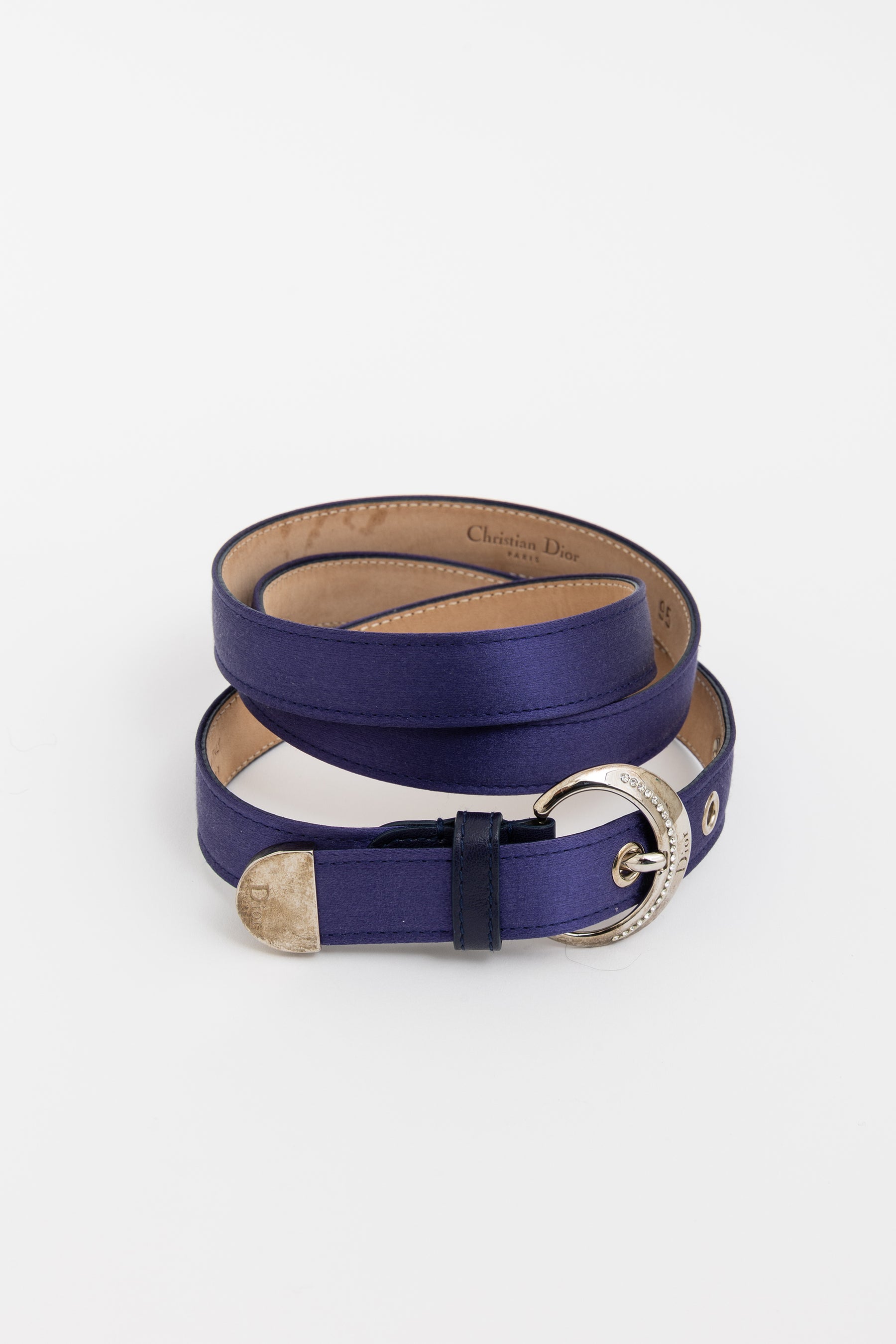 Satin Silver Buckle Belt