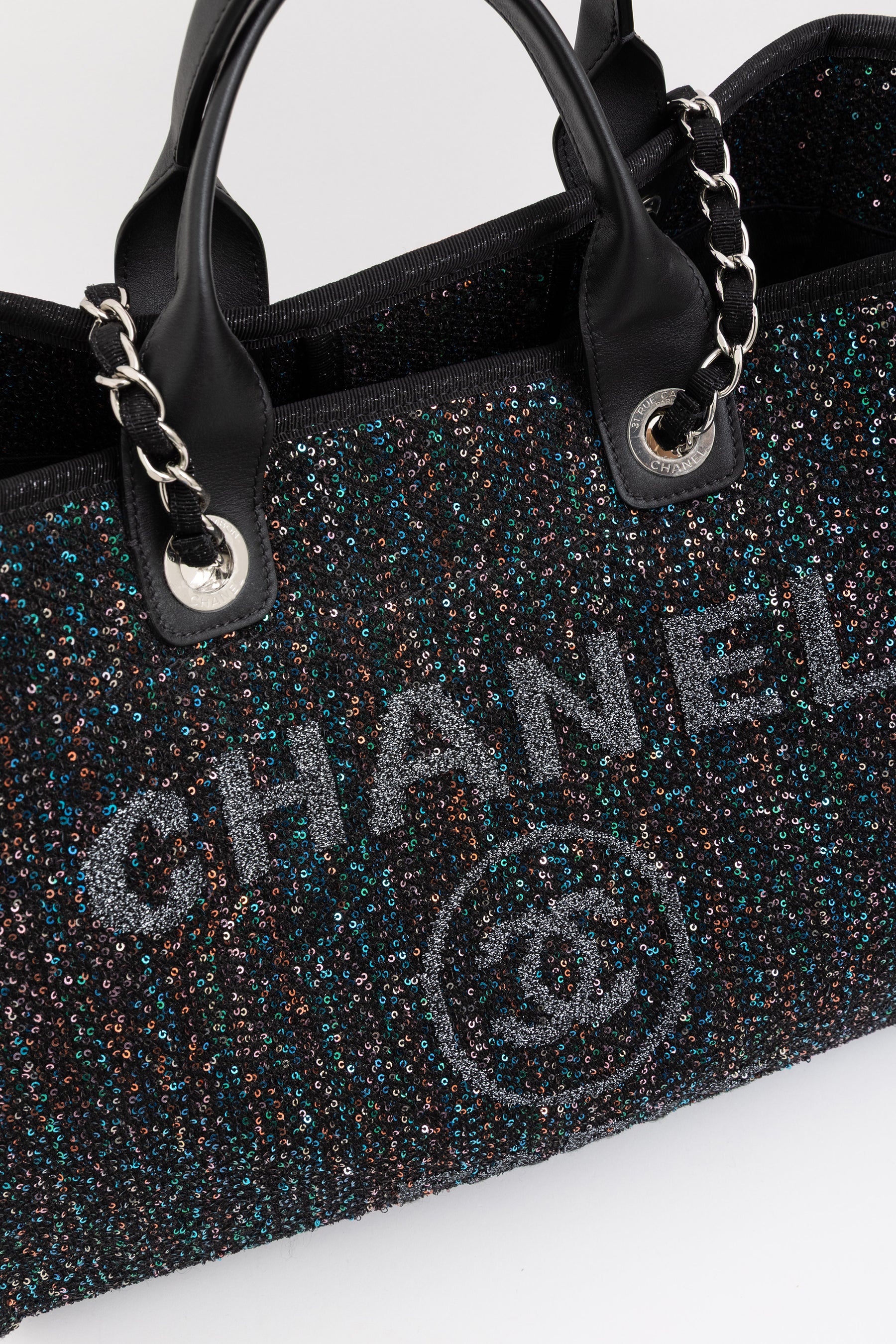 Tweed Multi Sequin Deauville Tote