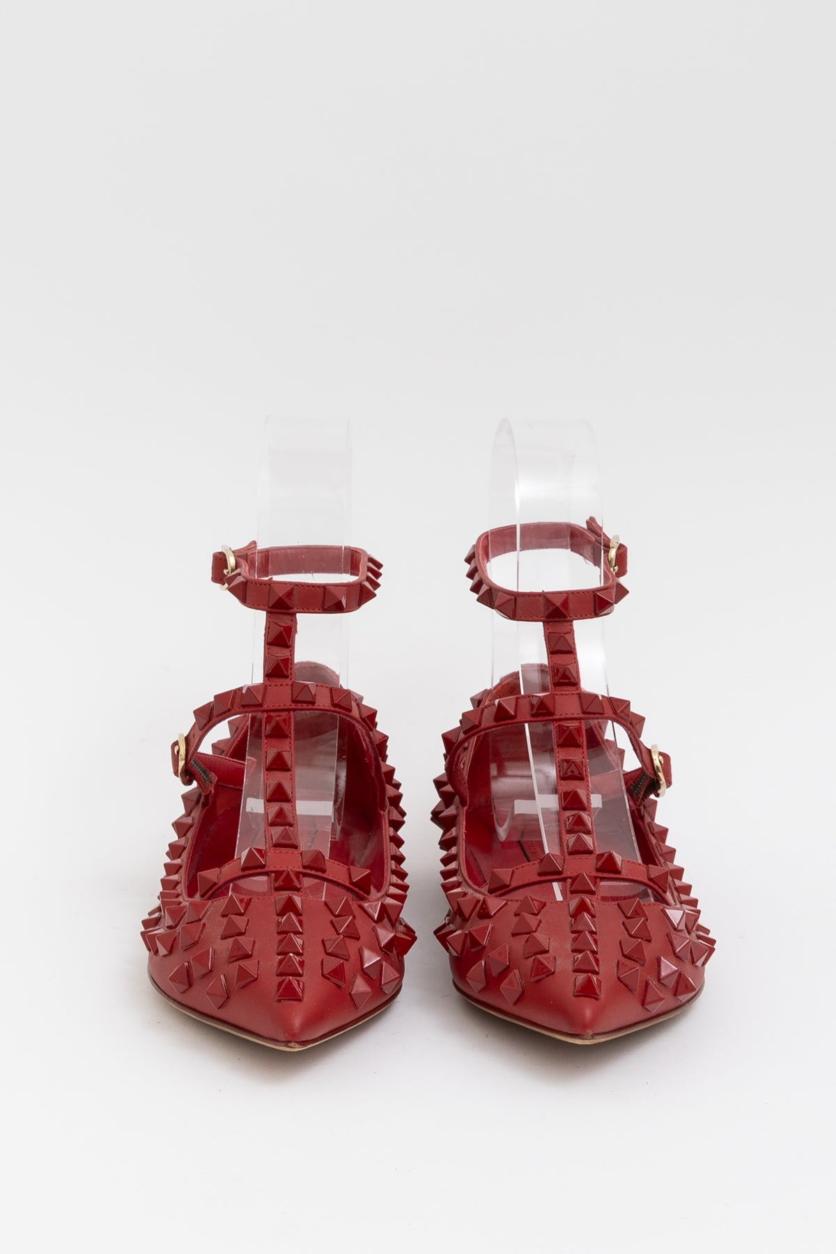 Rockstud Rouge Caged Flats