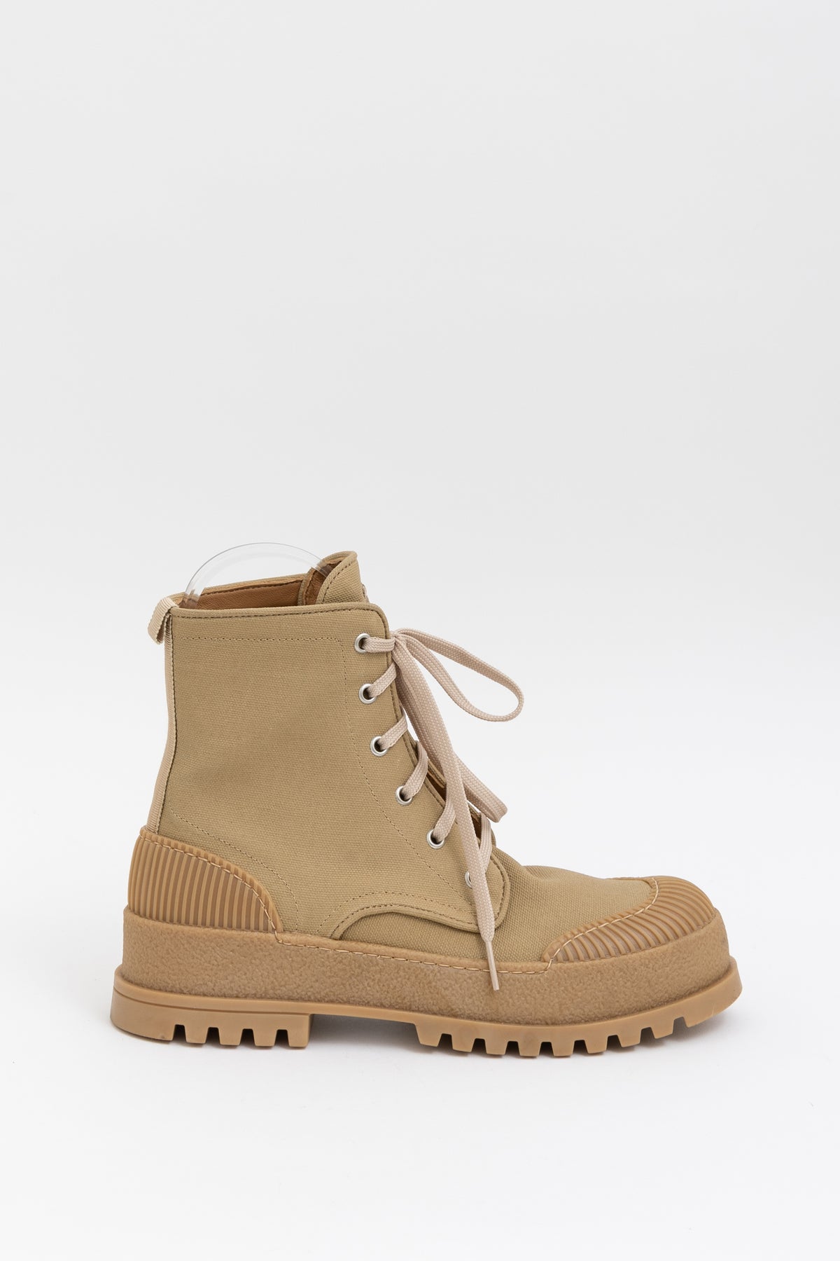 Cloth Ankle Boots Beige