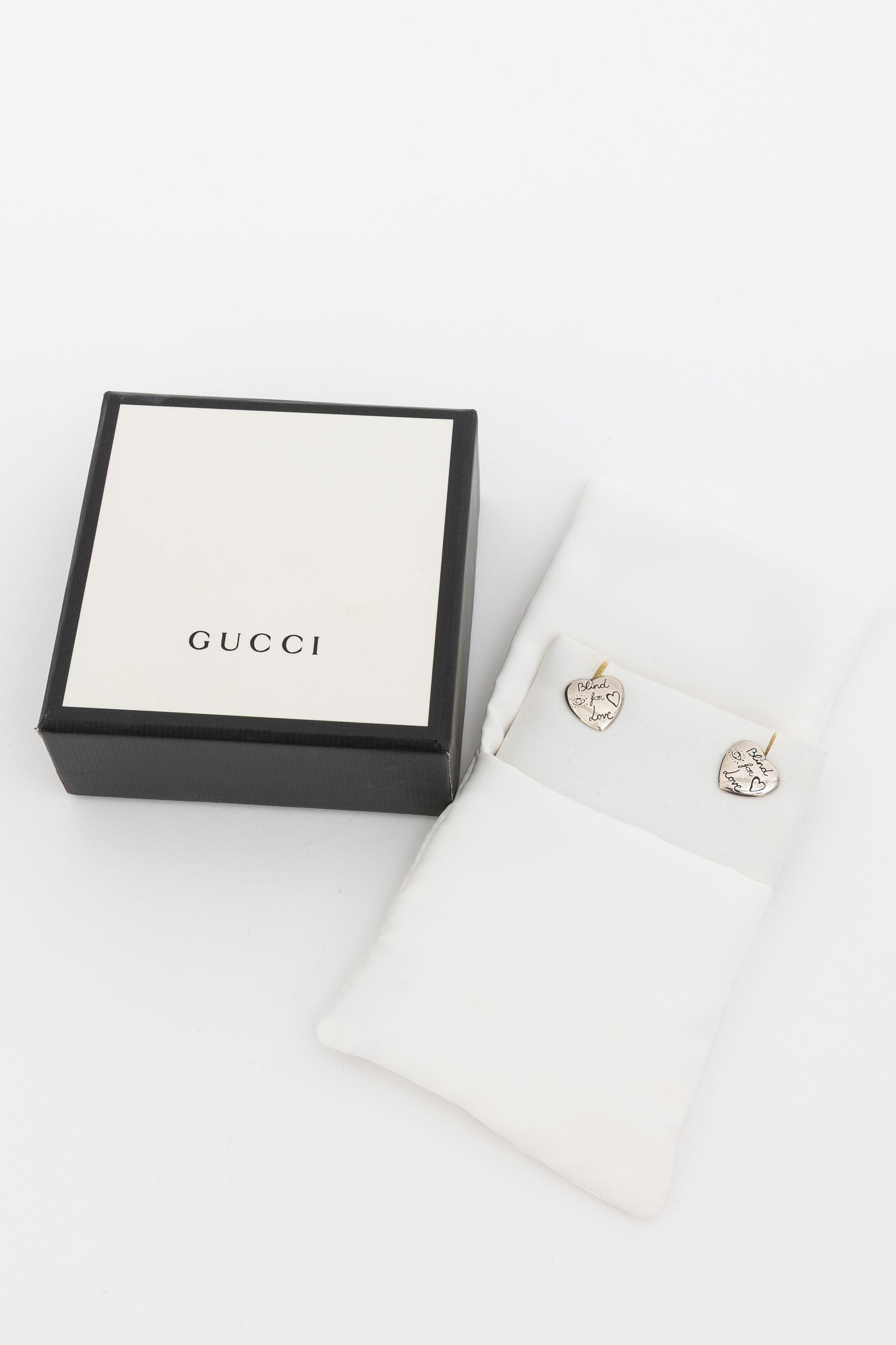 Blind For You Silver Heart Stud Earrings
