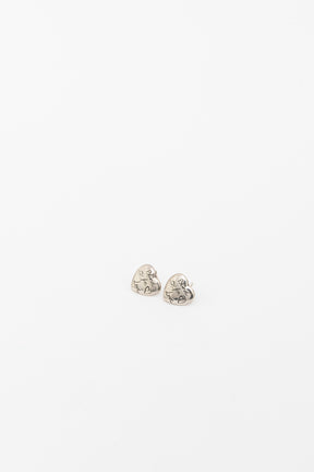 Blind For You Silver Heart Stud Earrings