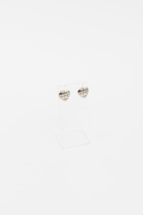 Blind For You Silver Heart Stud Earrings