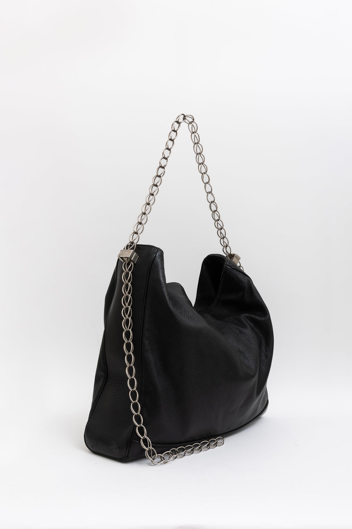 Hobo Bag with Silver Chain Strap