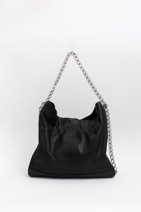 Hobo Bag with Silver Chain Strap