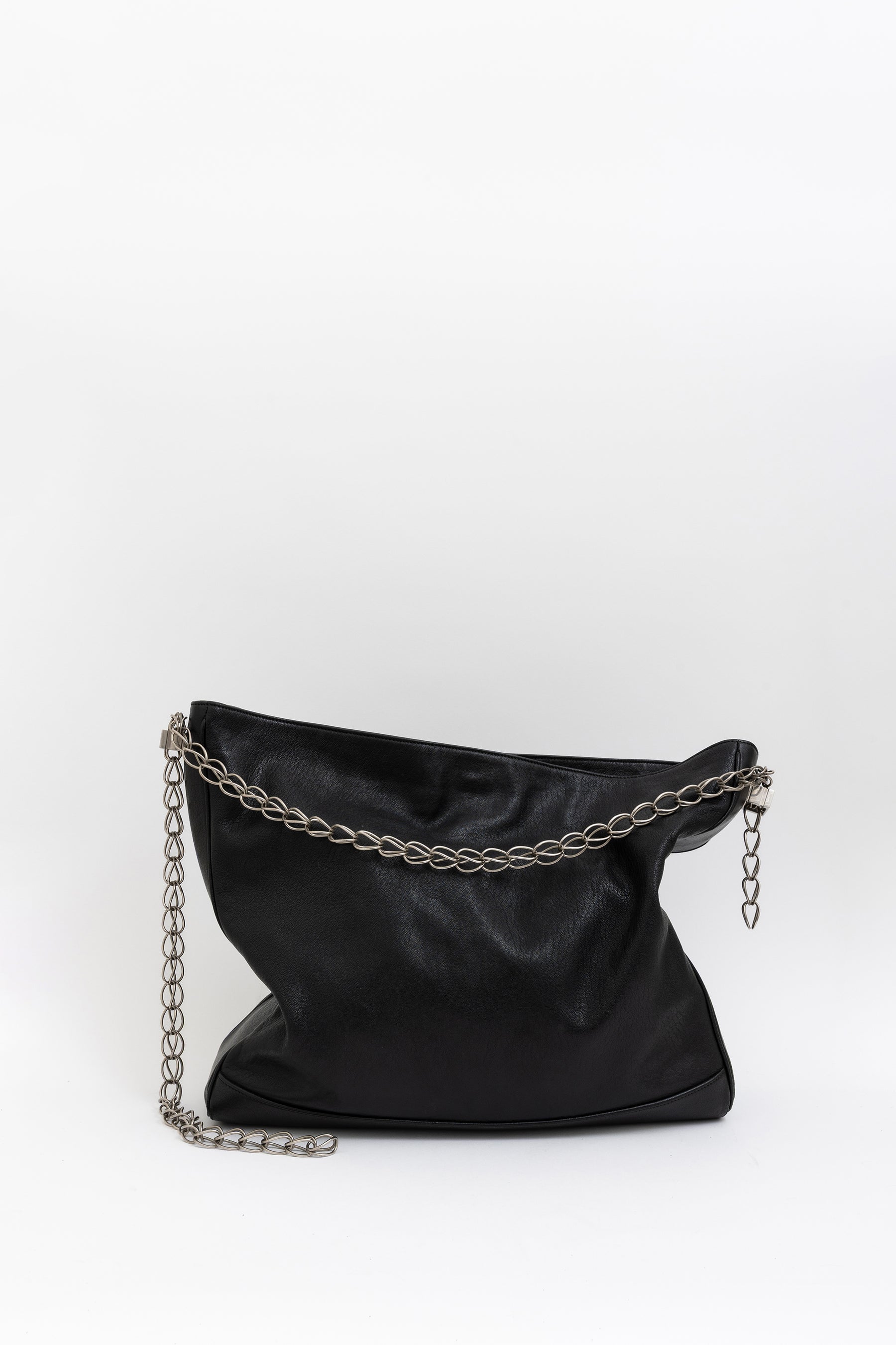 Hobo Bag with Silver Chain Strap