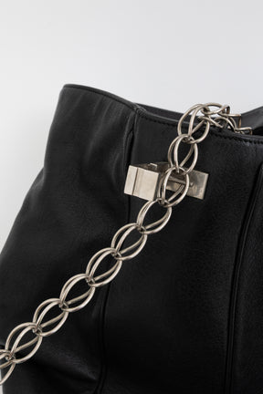 Hobo Bag with Silver Chain Strap