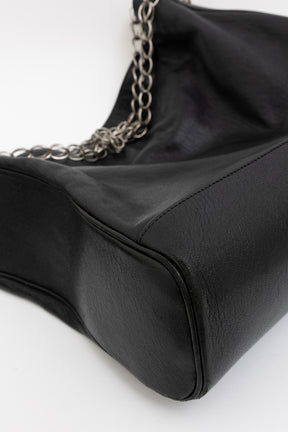 Hobo Bag with Silver Chain Strap