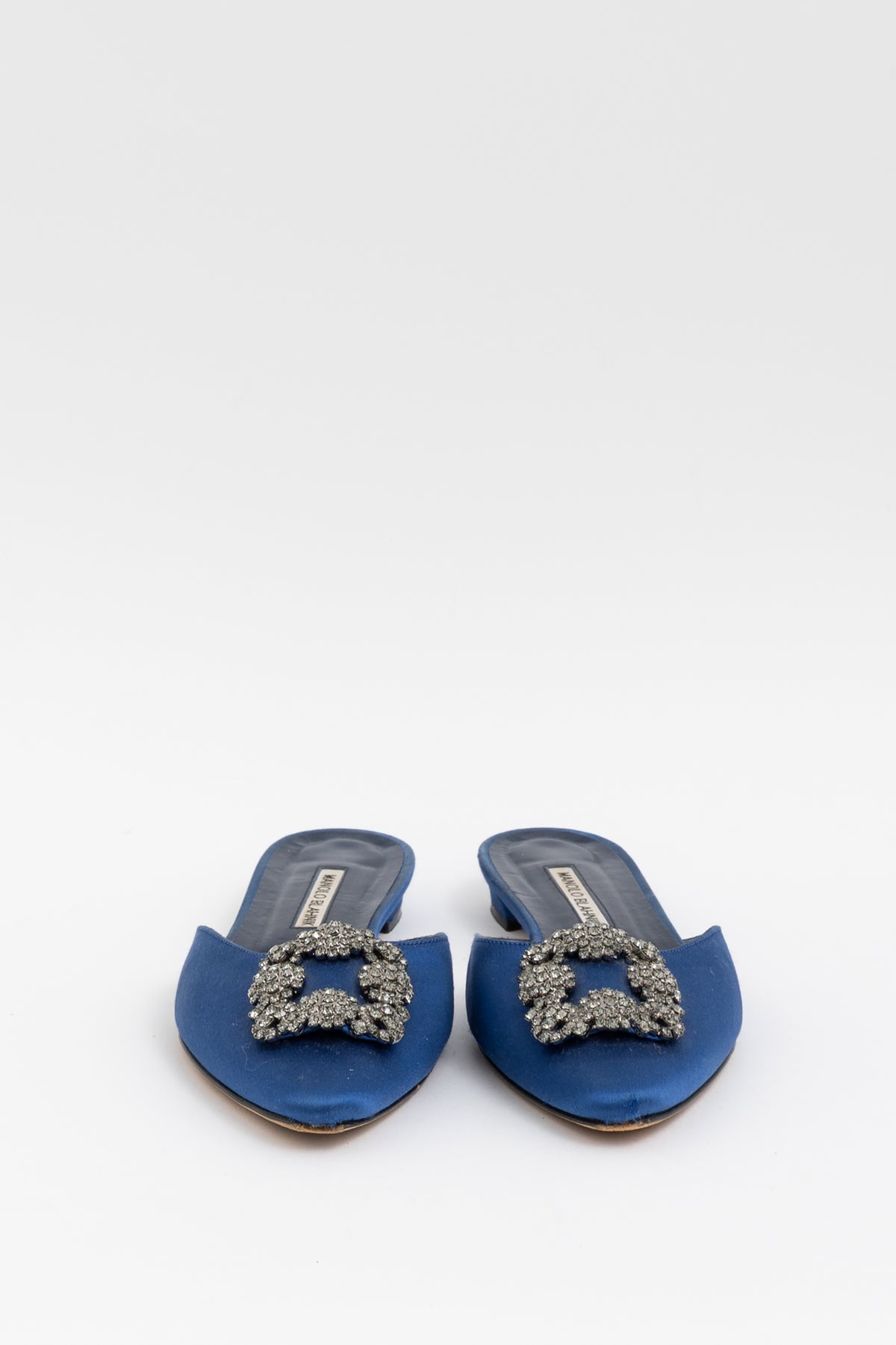 Crystal Embellished Satin Slippers