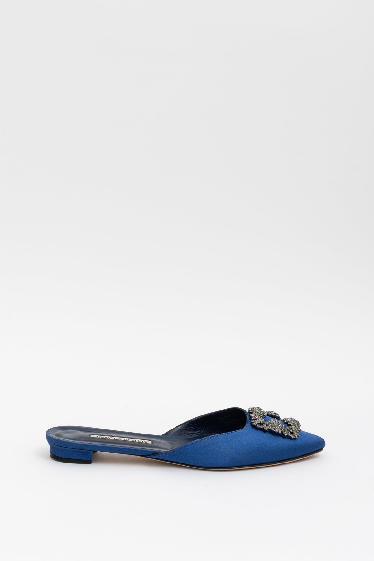 Crystal Embellished Satin Slippers