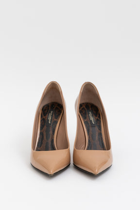 Beige Patent Pumps
