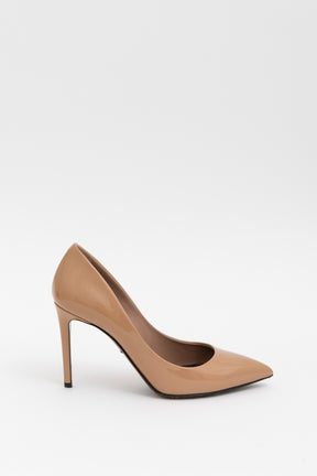 Beige Patent Pumps