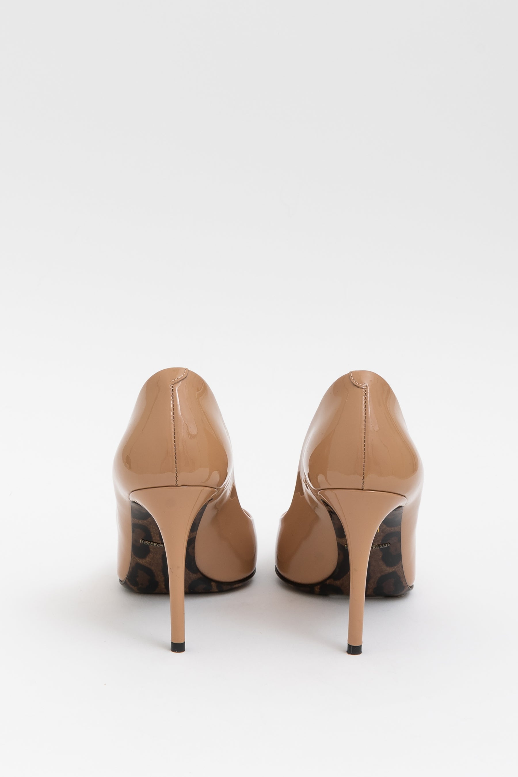 Beige Patent Pumps