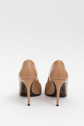 Beige Patent Pumps