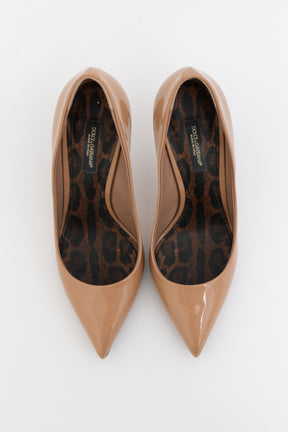 Beige Patent Pumps