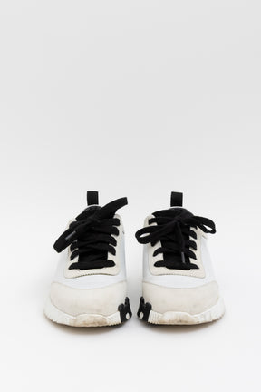 Hermès Ivory and Black H Bouncing Sneaker