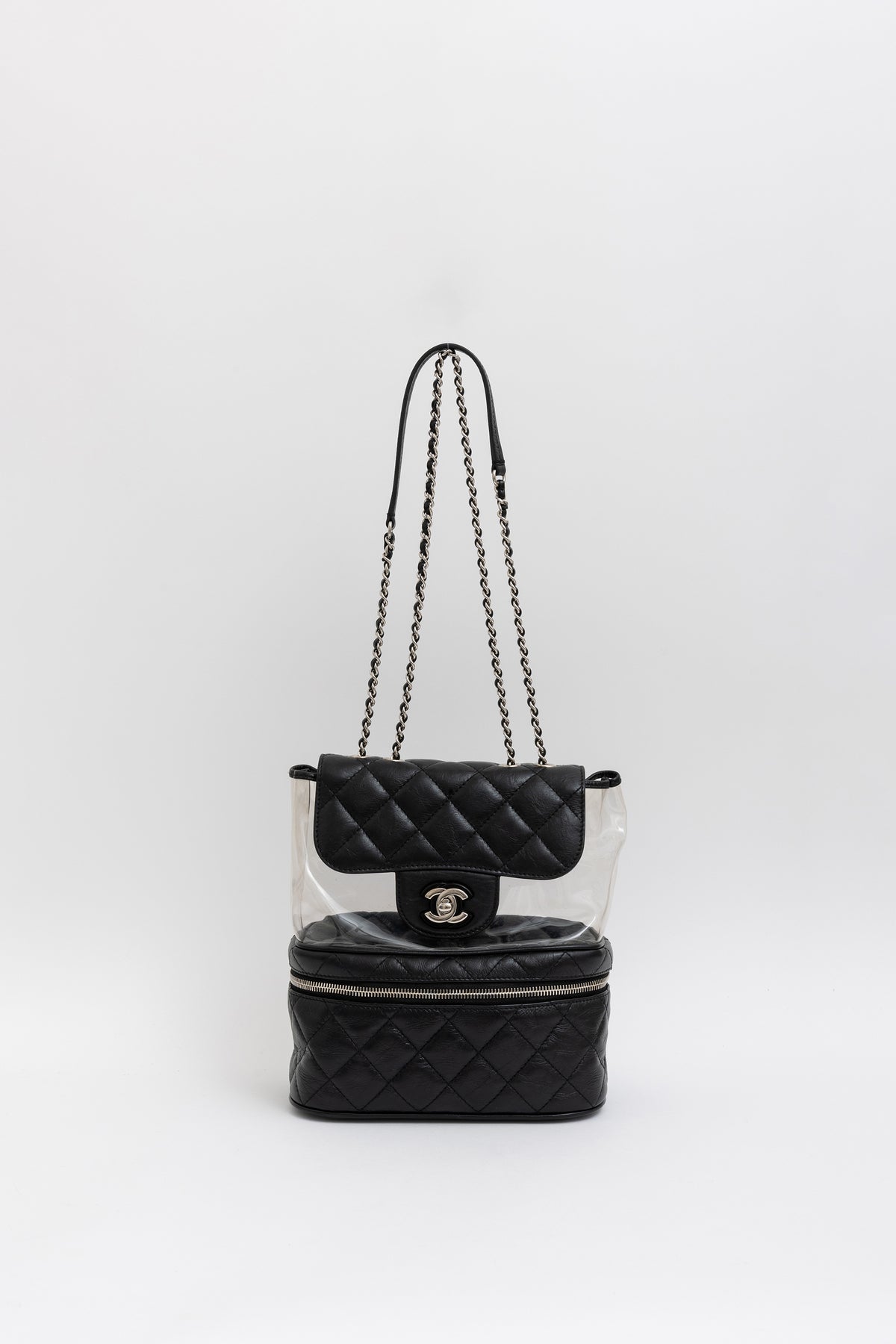 Chanel Black Crinkle Leather Aquarium Bag