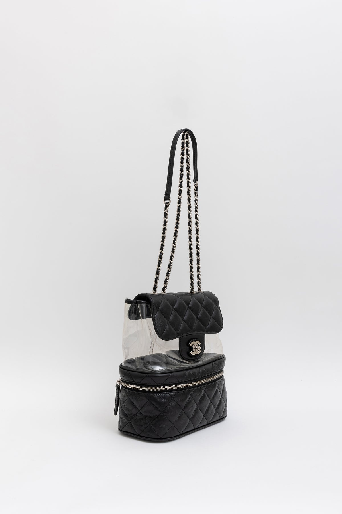 Chanel Black Crinkle Leather Aquarium Bag