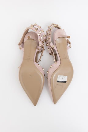 Suede Rockstud Caged Heels