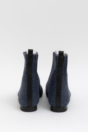 Hermes Knitted Cable Booties In Blue, 36.5