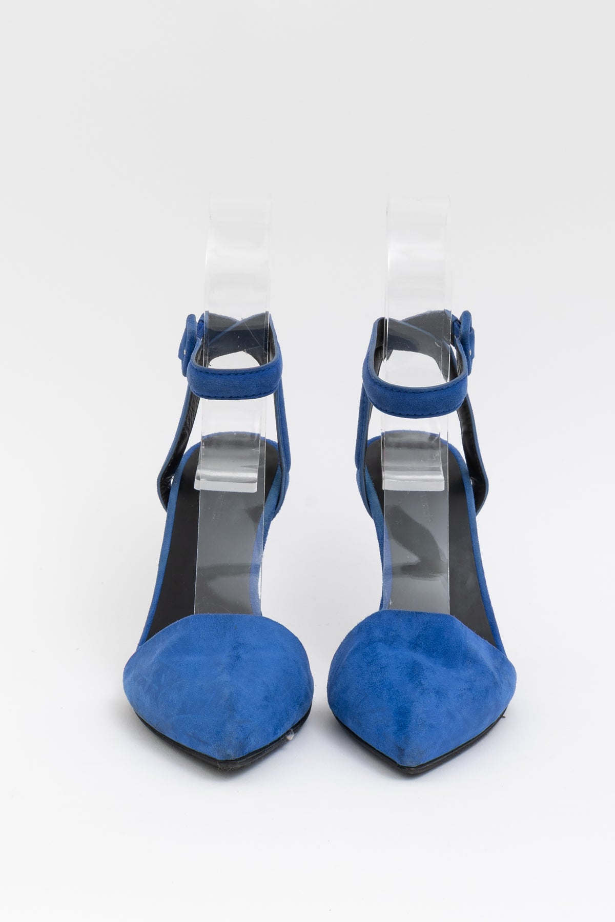 Ankle Strap Suede Pointed Heels