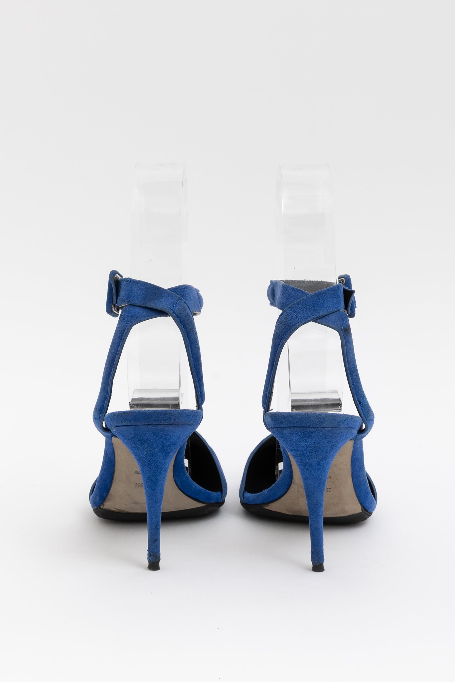 Ankle Strap Suede Pointed Heels