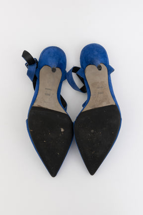 Ankle Strap Suede Pointed Heels