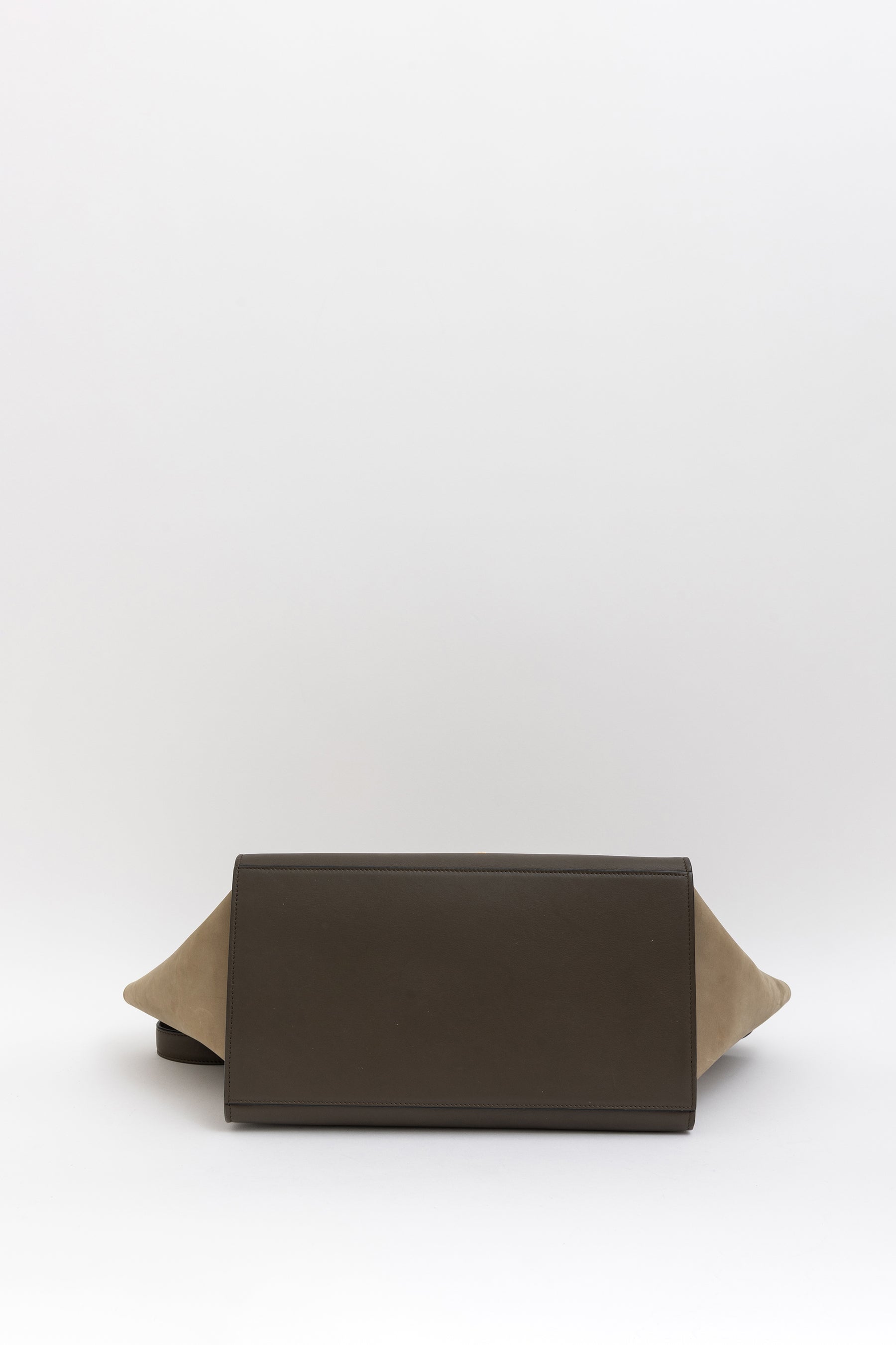 Contrast Leather Trapèze Bag