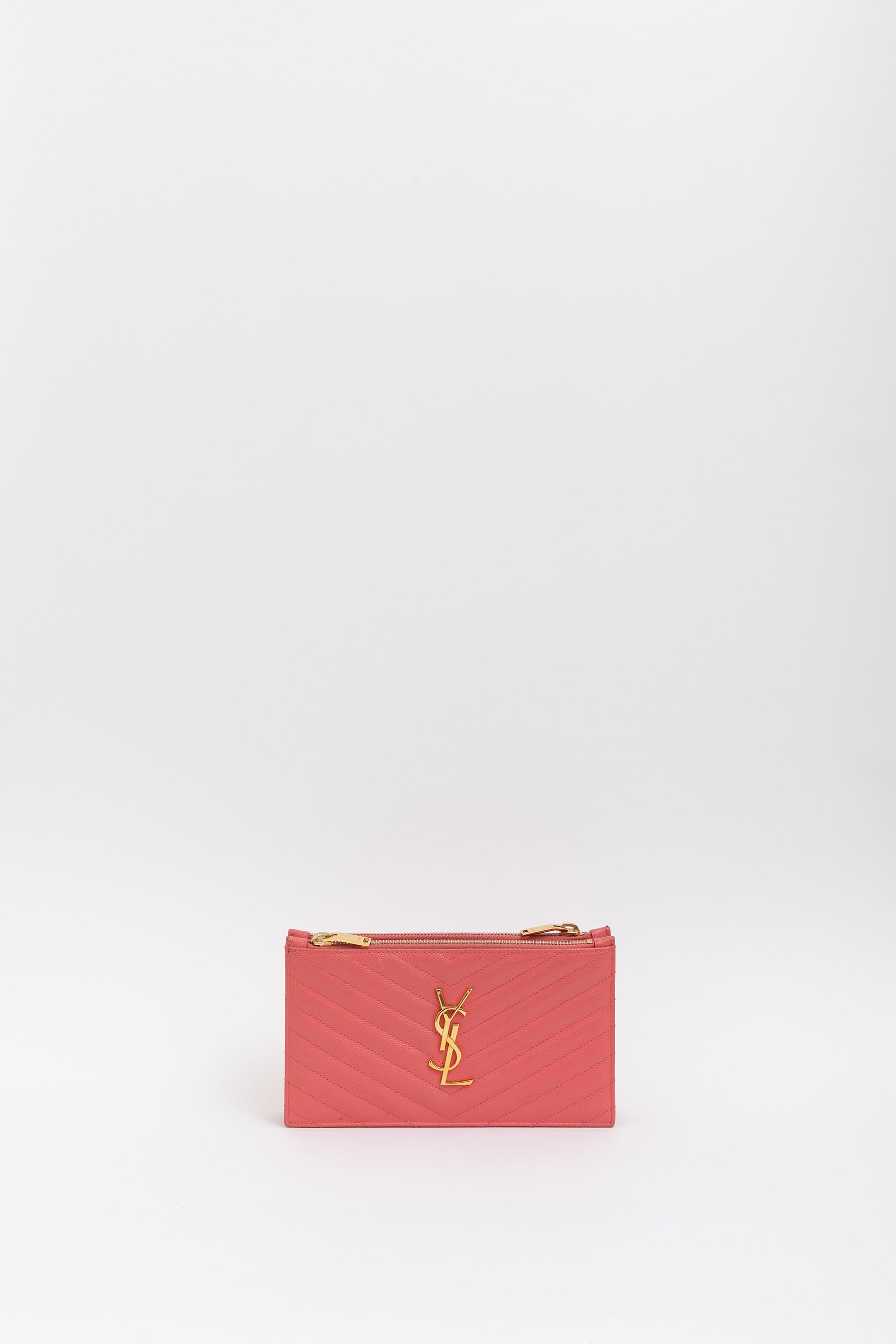 Double Zipped Logo Clutch