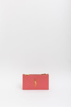 Double Zipped Logo Clutch