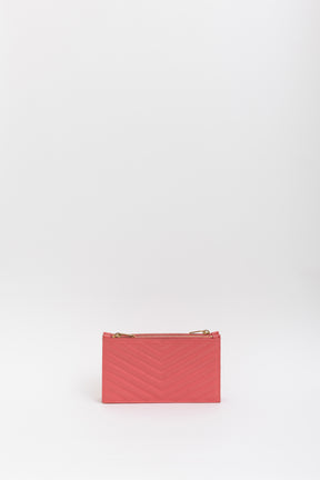 Double Zipped Logo Clutch