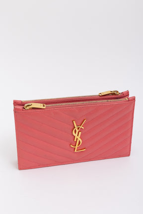 Double Zipped Logo Clutch