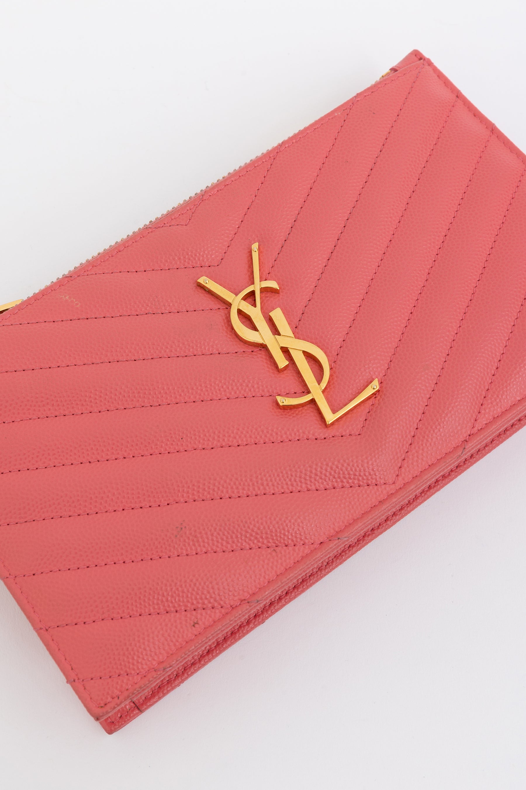 Double Zipped Logo Clutch